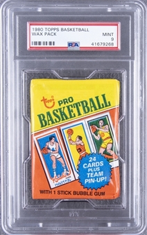 1980 Topps Basketball Unopened Wax Pack – PSA MINT 9 – Possible Bird/Johnson Rookie Card!